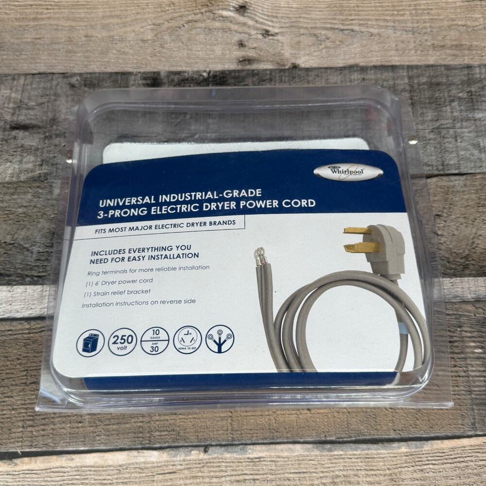 Whirlpool Universal Industrial-Grade 3-Prong Dryer Power Cord